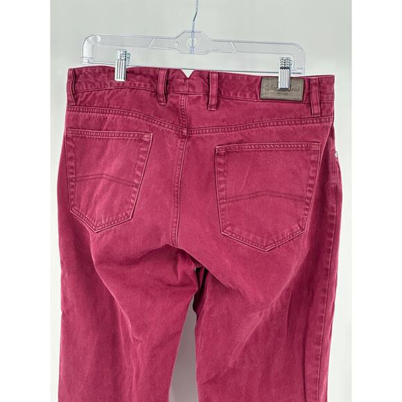 Saks Fifth Avenue Men's Burgundy Pima Cotton Pants Size 34 Oxblood Straight Leg - Picture 5 of 10